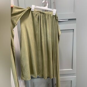 Free People Olive Green Off-Shoulder Jumpsuit/Romper